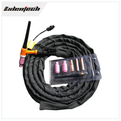 อุปกรณ์เสริมเครื่องเชื่อม Tig Mig แบบปรับได้ 4M 8M ระบายความร้อนด้วยแก๊ส WP17 TIG Torch