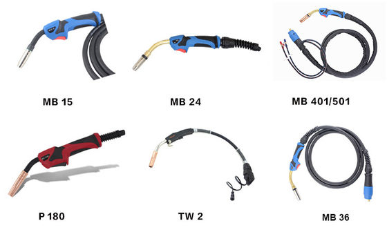 24KD แก๊ส Cooled Co2 Mig Mag เชื่อมไฟฉาย 3m 4m 5m พร้อมขั้วต่อยูโร